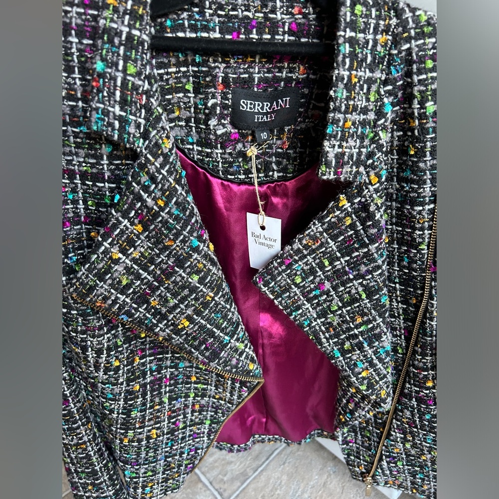 Rainbow tweed jacket